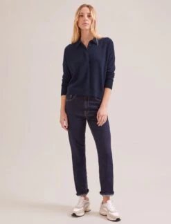 Kelly Cashmere Jumper - Navy -CEFINN Shop SP24 K144 KELLY NAVY LS 17831