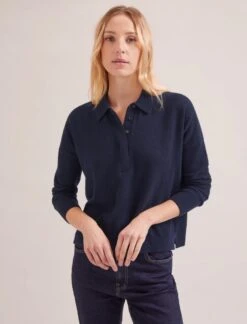 Kelly Cashmere Jumper - Navy -CEFINN Shop SP24 K144 KELLY NAVY LS 17850