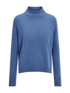 Johanna Cashmere Jumper - Mid Blue -CEFINN Shop SP24 K171 JOHANNA MIDBLUE LS