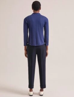 Morgan Cotton Silk Blend T-Shirt - Navy -CEFINN Shop SP24 K175 MORGAN NAVY LS 1941