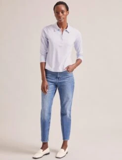 Morgan Cotton Silk Blend T-Shirt - Pale Blue -CEFINN Shop SP24 K175 MORGAN PALEBLUE LS 0073