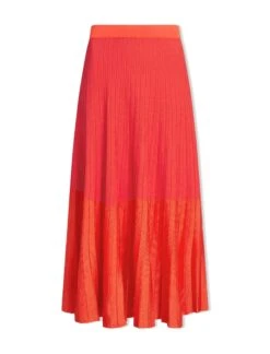 Colette Contrast Hem Skirt - Orange -CEFINN Shop SP24 K17 COLETTE ORANGE LS