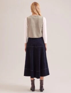 Wesley Cashmere Blend V Neck Waistcoat - Taupe -CEFINN Shop SP24 K82 WESLEY TAUPE LS 17734