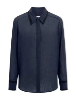 Sullivan Techni Voile Shirt - Navy -CEFINN Shop SP24 S85 SULLIVAN NAVY LS