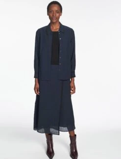 Sullivan Techni Voile Shirt - Navy -CEFINN Shop SP24 S85 SULLIVAN NAVY LS 1129