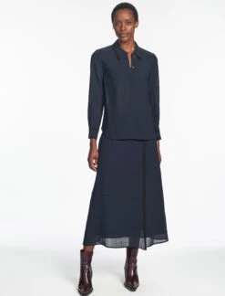 Sullivan Techni Voile Shirt - Navy -CEFINN Shop SP24 S85 SULLIVAN NAVY LS 1162