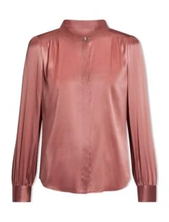 Bailey Silk Satin Shirt - Blush -CEFINN Shop SP24 S89 BAILEY BLUSH LS 1949
