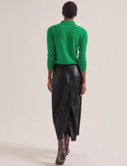 Arlo Leather Maxi Pencil Skirt - Black -CEFINN Shop SP24 SK177 ARLO BLACK LS 0153