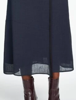 Sonia Techni Voile Maxi Skirt - Navy -CEFINN Shop SP24 SK182 SONIA NAVY LS 1108
