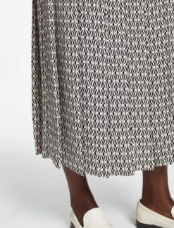 Sienna Maxi Skirt - Ecru Black Trellis Print -CEFINN Shop SP24 SK183 SIENNA ECRUBLACKTRELLISPRINT LS 093