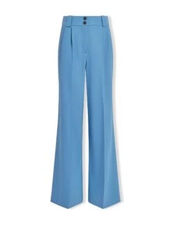 Margot New Wool Wide Leg Trouser - Blue 17 Margot New Wool Wide Leg Trouser - Blue -CEFINN Shop SP24 TR70 MARGOT BLUE LS