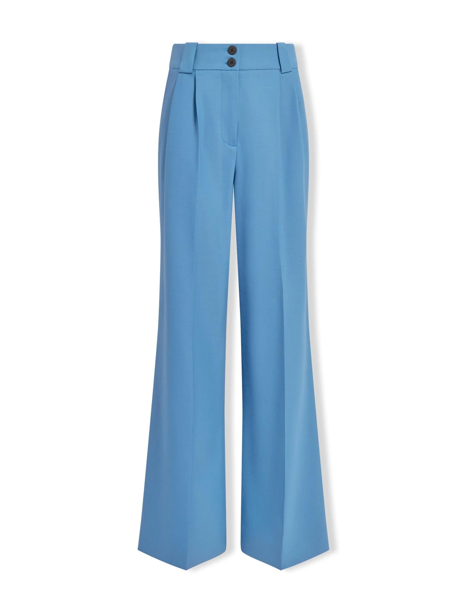 Margot New Wool Wide Leg Trouser - Blue 9 Margot New Wool Wide Leg Trouser - Blue - Image 9