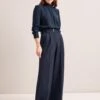 Margot New Wool Wide Leg Trouser - Navy