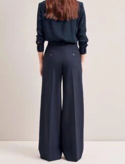 Margot New Wool Wide Leg Trouser - Navy -CEFINN Shop SP24 TR70 MARGOT NAVY LS 6660