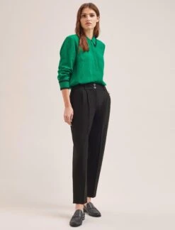 Tristan New Wool Tapered Trouser - Black -CEFINN Shop SP24 TR71 TRISTAN BLACK LS 336