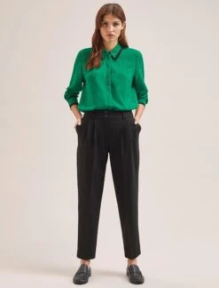 Tristan New Wool Tapered Trouser - Black -CEFINN Shop SP24 TR71 TRISTAN BLACK LS 377