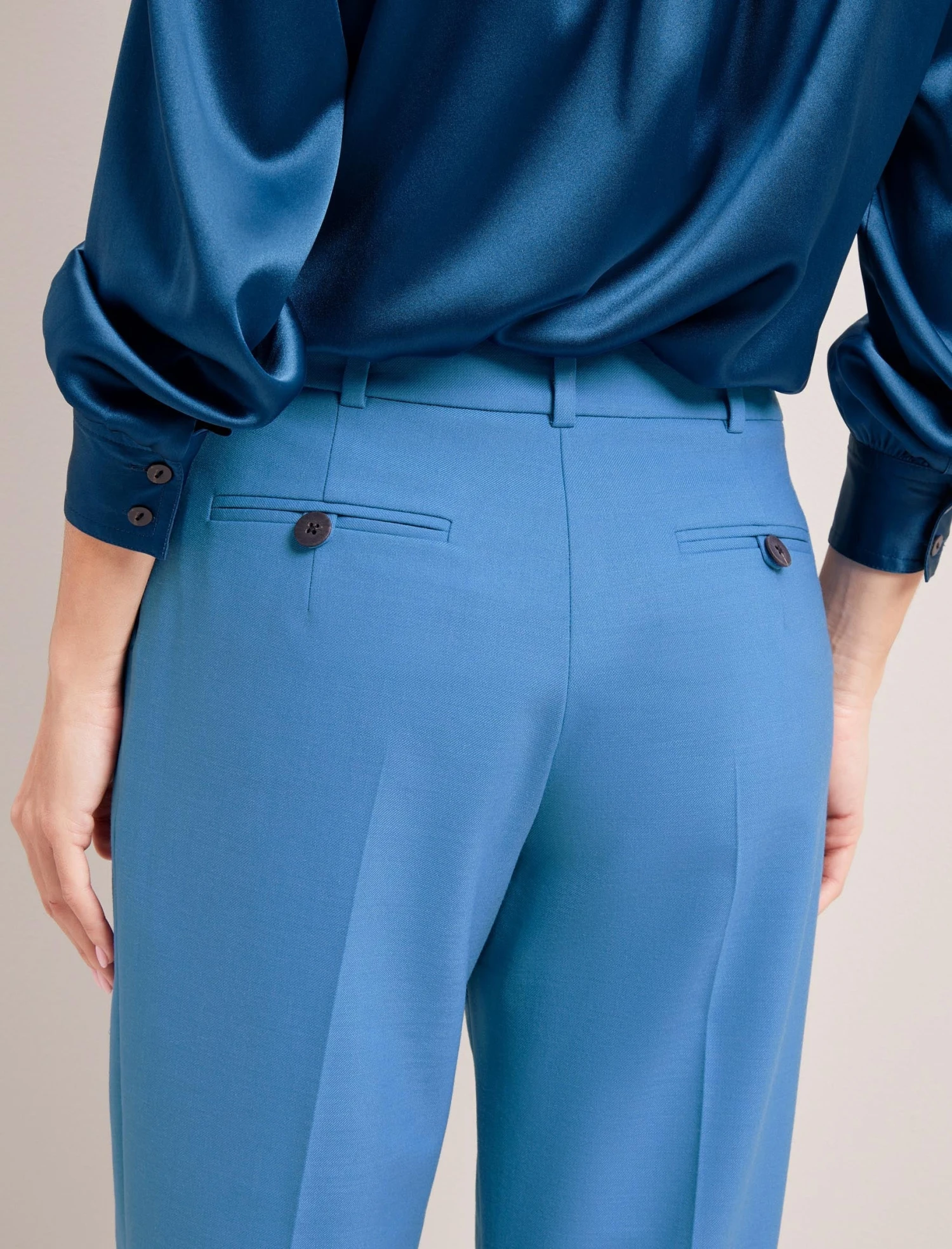 Tristan New Wool Tapered Trouser - Blue 8 Tristan New Wool Tapered Trouser - Blue - Image 8