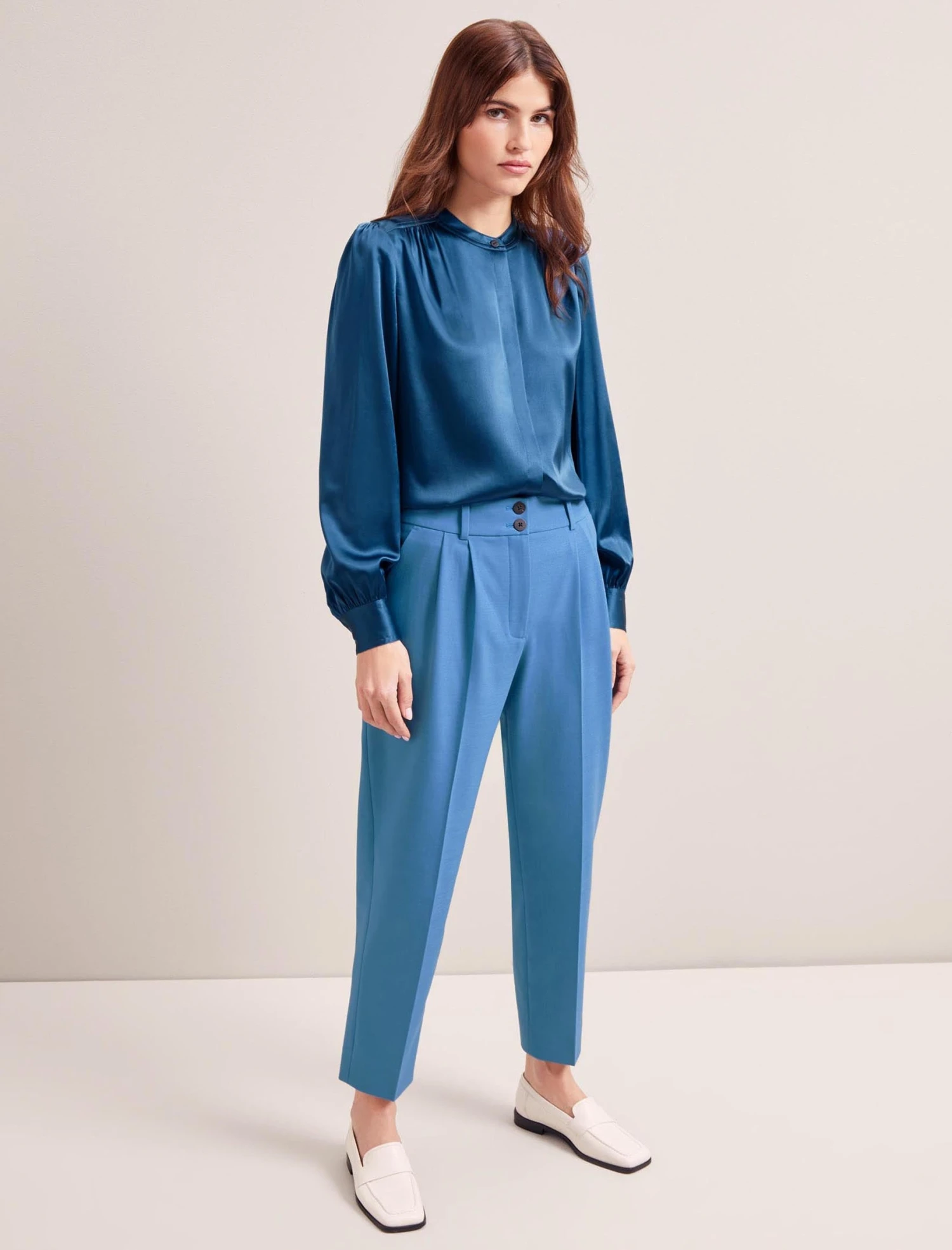 Tristan New Wool Tapered Trouser - Blue 3 Tristan New Wool Tapered Trouser - Blue - Image 3