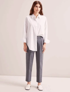 Tristan New Wool Tapered Trouser - Mid Grey -CEFINN Shop SP24 TR71 TRISTAN MIDGREY LS 0092