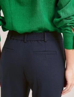 Clement New Wool Easy Waist Turn Up Trouser - Navy -CEFINN Shop SP24 TR77 CLEMENT NAVY LS 7112