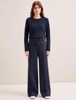 Terence New Wool Wide Leg Trouser - Navy 11 Terence New Wool Wide Leg Trouser - Navy -CEFINN Shop SP24 TR86 TERENCE NAVY LS 6920