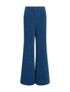 Harlow Corduroy Wide Leg Trouser - Blue -CEFINN Shop SP24 TR88 HARLOW BLUE LS 0fc959e4 57b9 4637 8c81 53797a15f066