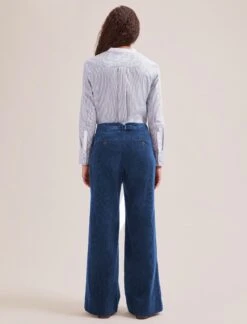 Harlow Corduroy Wide Leg Trouser - Blue -CEFINN Shop SP24 TR88 HARLOW BLUE LS 1467