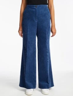 Harlow Corduroy Wide Leg Trouser - Blue -CEFINN Shop SP24 TR88 HARLOW BLUE LS 358