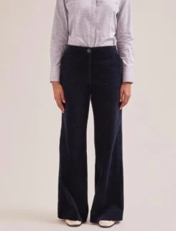 Harlow Corduroy Wide Leg Trouser - Navy -CEFINN Shop SP24 TR88 HARLOW NAVY LS 1447