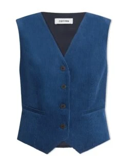 Wyatt Corduroy Waistcoat - Blue -CEFINN Shop SP24 W6 WYATT BLUE LS 1866