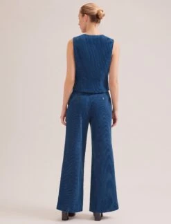 Wyatt Corduroy Waistcoat - Blue -CEFINN Shop SP24 W6 WYATT BLUE LS 18947