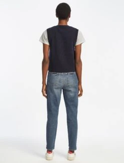 Meryl Wool V Neck Waistcoat - Navy -CEFINN Shop SU22 K69 MERYL NAVY LS 25331