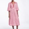 Hester Cotton Maxi Dress - Pink Diamond Geo Print
