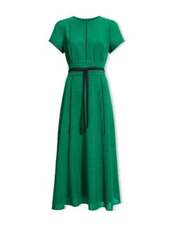 Rosie Techni Voile Maxi Dress - Emerald Green Black -CEFINN Shop SU23 D526 ROSIE EMERALDGREEN BLACK CO