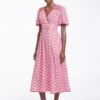 Gina Cotton Maxi Dress - Pink Diamond Geo Print