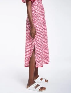 Gina Cotton Maxi Dress - Pink Diamond Geo Print -CEFINN Shop SU23 D538 GINA PINKDIAMONDGEOPRINT LS0251