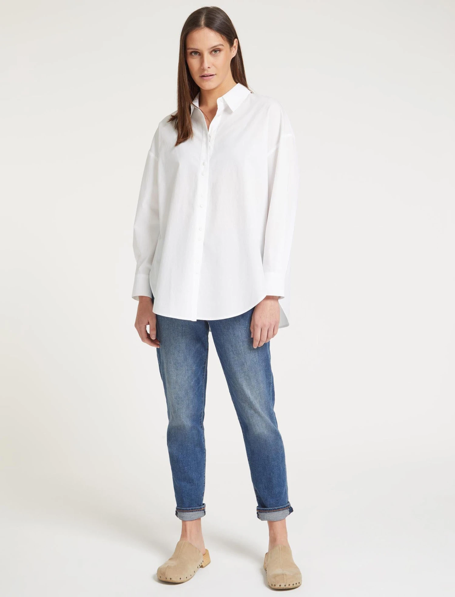 Sammy Organic Cotton Oversized Shirt - White 2 Sammy Organic Cotton Oversized Shirt - White - Image 2