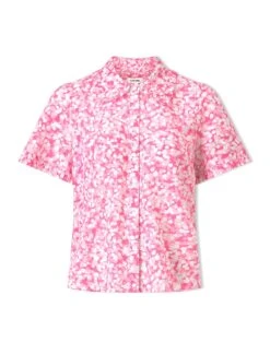 Pippi Cotton Blend Blouse - Hot Pink Blossom Print -CEFINN Shop SU24 B159 PIPPI HOTPINKBLOSSOMPRINT CO