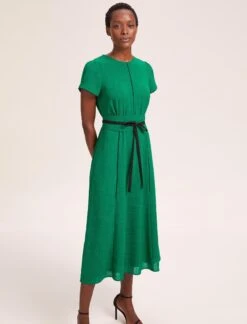 Rosie Techni Voile Maxi Dress - Emerald Green Black -CEFINN Shop SU24 D526 ROSIE EMERALDGREENBLACK LS 39105