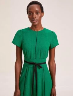 Rosie Techni Voile Maxi Dress - Emerald Green Black -CEFINN Shop SU24 D526 ROSIE EMERALDGREENBLACK LS 39117