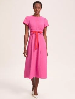 Rosie Techni Voile Maxi Dress - Hot Pink Crimson