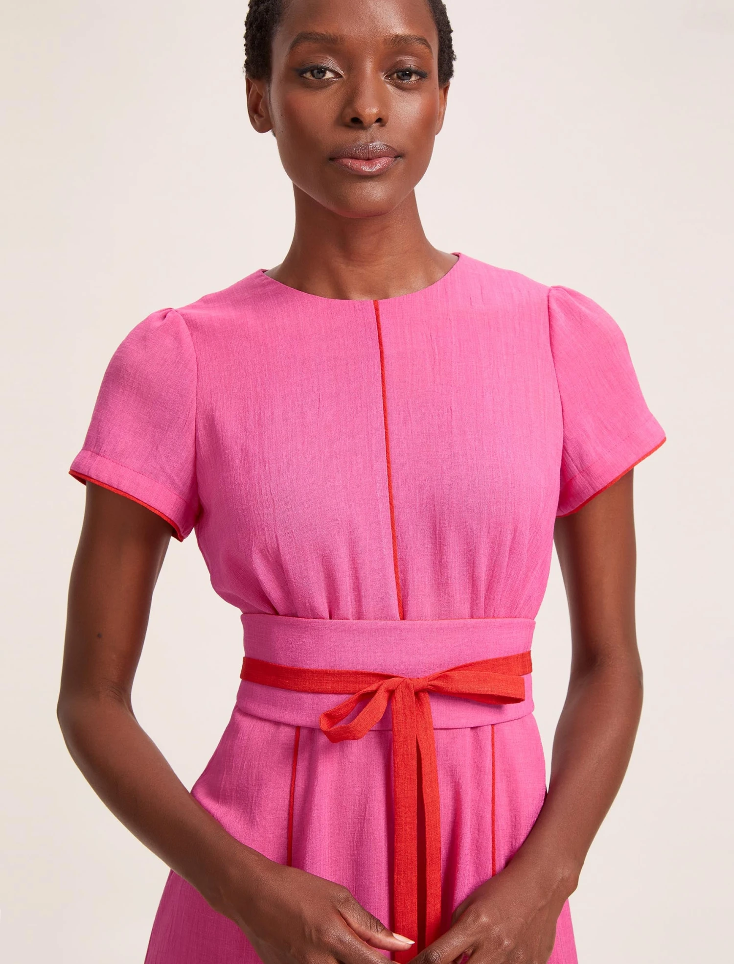 Rosie Techni Voile Maxi Dress - Hot Pink Crimson 2 Rosie Techni Voile Maxi Dress - Hot Pink Crimson - Image 2