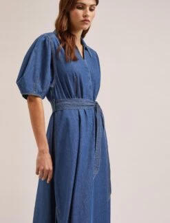 Wren Denim Maxi Dress - Light Blue -CEFINN Shop SU24 D634 WREN LIGHTBLUE LS 947