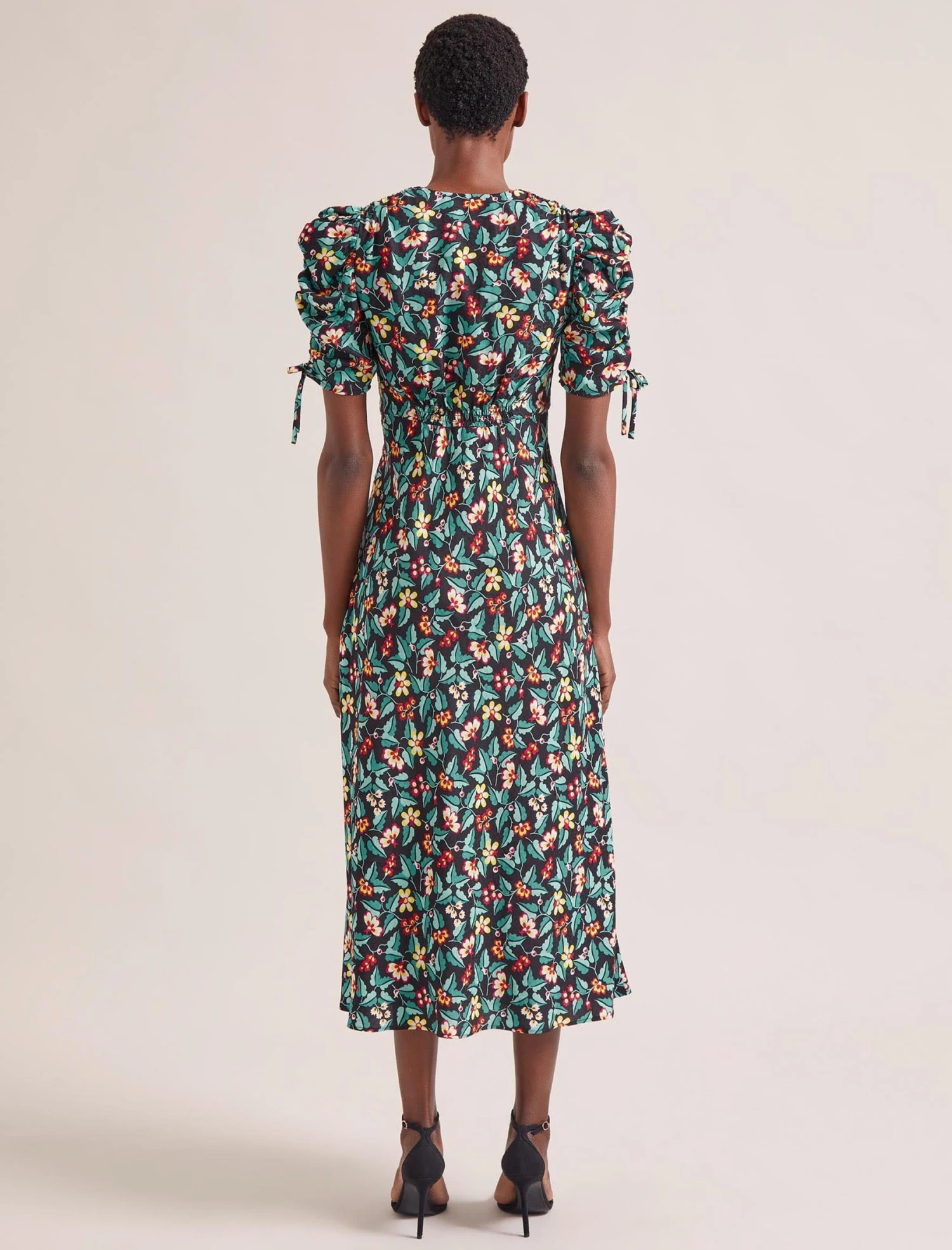 Ophelia Bias Cut Maxi Dress - Black Multi Tropical Floral Print 8 Ophelia Bias Cut Maxi Dress - Black Multi Tropical Floral Print - Image 8