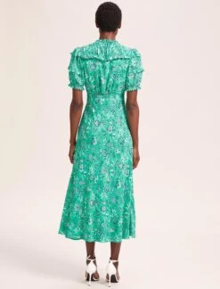 Viola Cotton Blend Bias Cut Maxi Dress - Green White Palm Floral 14 Viola Cotton Blend Bias Cut Maxi Dress - Green White Palm Floral -CEFINN Shop SU24 D637 VIOLA GREENWHITEPALMFLORAL LS 39568