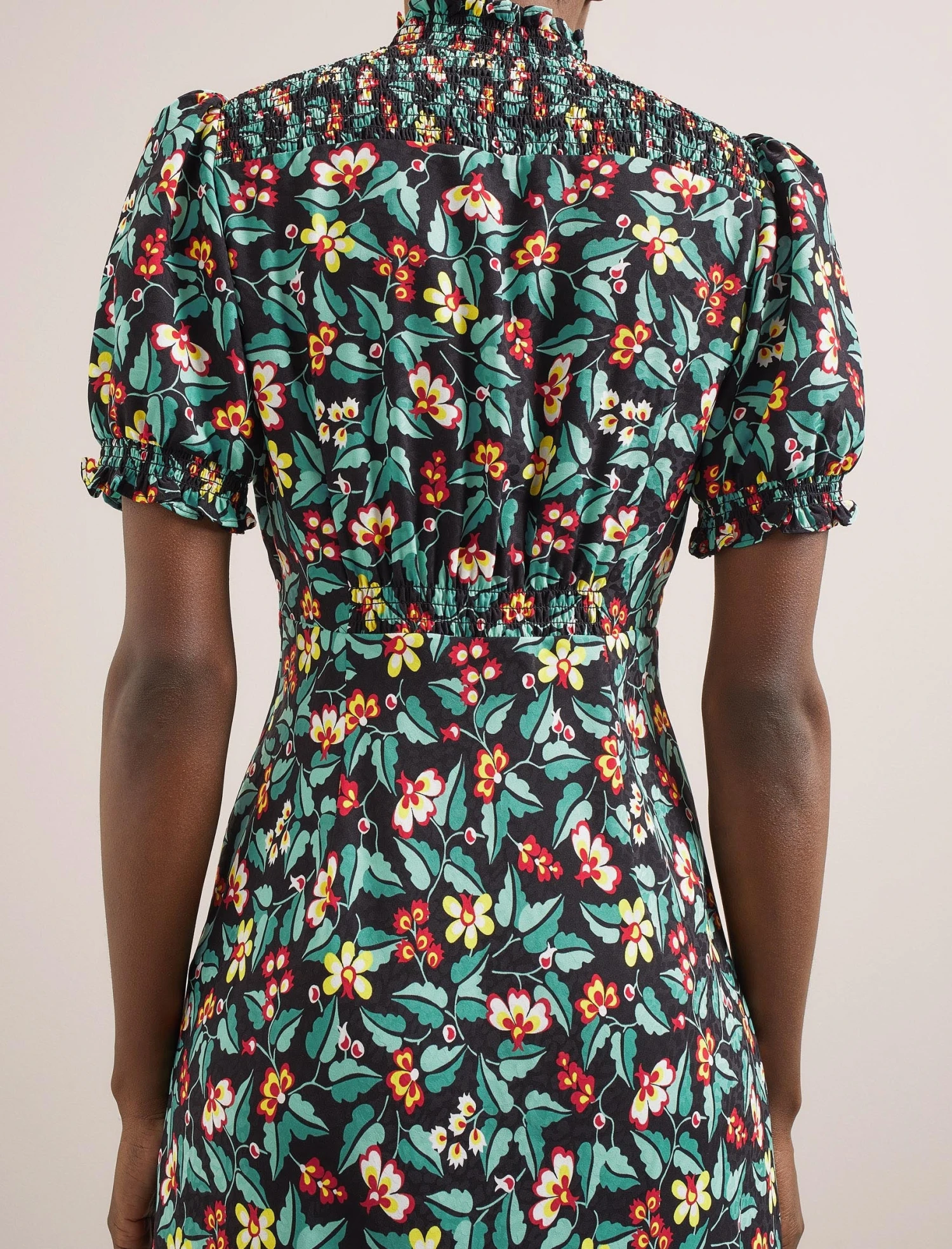 Irina Bias Cut Maxi Dress - Black Multi Tropical Floral Print 6 Irina Bias Cut Maxi Dress - Black Multi Tropical Floral Print - Image 6