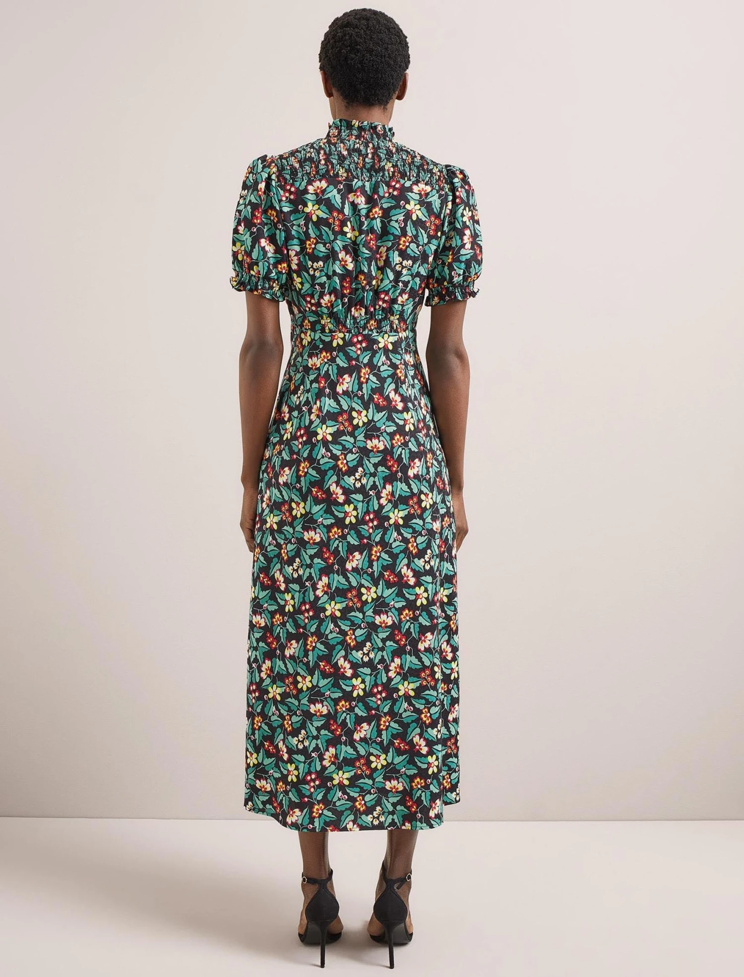 Irina Bias Cut Maxi Dress - Black Multi Tropical Floral Print 9 Irina Bias Cut Maxi Dress - Black Multi Tropical Floral Print - Image 9