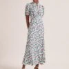 Irina Bias Cut Maxi Dress - White Multi Tropical Floral Print