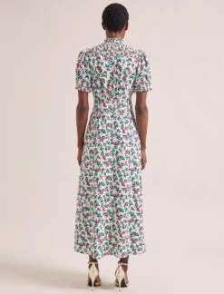 Irina Bias Cut Maxi Dress - White Multi Tropical Floral Print -CEFINN Shop SU24 D641 IRINA WHITEMULTITOPICALFLORAL LS 1585copy