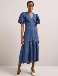 Este Denim Maxi Dress - Light Blue -CEFINN Shop SU24 D643 ESTE LIGHTBLUE LS 821